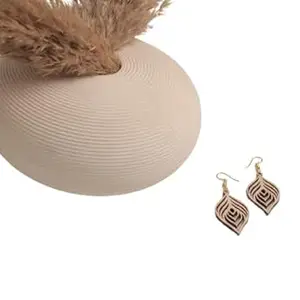LOB CREATION wood drop earrings Lightweight wooden teardrop earrings For Women.