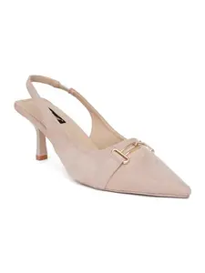 SHERRIF Women'S Beige Color Stiletto Heel Pumps (Sf-4583-Beige-33)