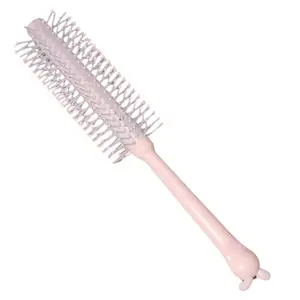 Scarlet Line Professional Medium Round Hair Brush for Men n Women with Ball Tip Nylon Bristles Brush for Hair Styling_Pink
