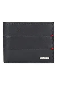 Peter England Navy Blue Leather Men's Wallet (R32192005Free Size)