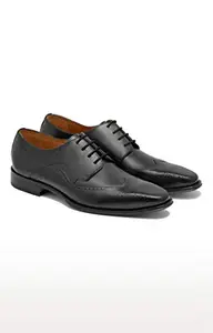Ruosh Men's Black Leather Formal Shoes (1101143010)
