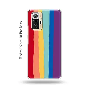 The Little Shop The Little Shop Designer Printed Soft Silicon Back Cover for Redmi Note 10 Pro Max (Dark Red Rainbow)