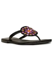 Bata Women's Stella Thong E Black Slipper-6 Kids UK (5716181)