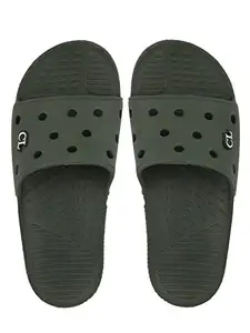 Carlton London Men's Flip Flops, OLIVE, 6