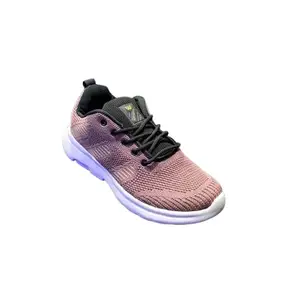 WalksMen Sporte Mesh Running Shoes, Lightweight, Breathable, Lace-up (Pink & Black, UK Footwear Size System, Adult, Men, Numeric, Narrow, 6)