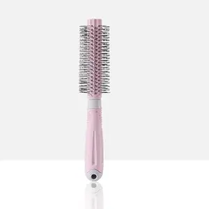 BlackLaoban Round Hair Brush for Blow Drying, Styling, Curling, Straighten with Soft Nylon Bristles for Short or Medium Curly Hairs for Women & Men Dotted Round (Light-Pink)