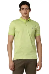Van Heusen Men's Regular Fit T-Shirt (VSKWURGFN69059_Green
