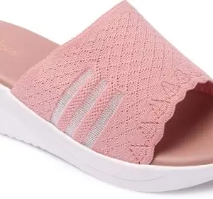 Picktoes PT-102 Women's Pink Synthetic Leather Casual Heel Sandal