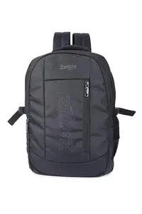 Zenniz Black Laptop Backpack, Water-resistant Fabric, Multiple Compartments, Padded Straps