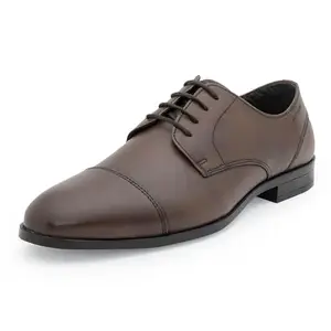 Red Tape Formal Derby Shoes for Men | Soft Cushioned Insole, Slip-Resistance, Dynamic Feet Support, Arch Support & Impact Mitigation Teak