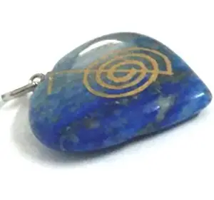 ASTROGHAR Lapis lazuli stone cho ku rei Symbol engraved heart shaped pendant