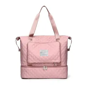 ShreeHousehold Foldable Waterproof Travel Duffel Bag – Expandable Large Capacity Lightweight Handbag for Women & Men - Pack of 1