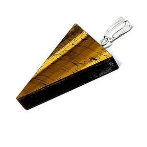 ASTROGHAR Natural Tiger Eye Triangle Shaped Crystal Pendant