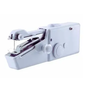 Mini hand sewing machine stapler style - portable handheld electric stitching machine for quick repairs, saree blouse stitching - battery & adopter operated, lightweight & easy to use