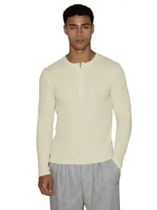 The Modern Soul Men's Waffle Knit Henley Half Sleeve Tshirt for Men