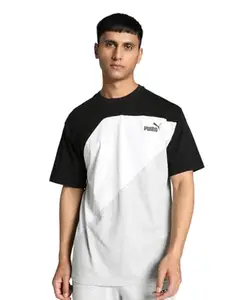Puma Men's Color Block Relaxed Fit T-Shirt (678929_Black