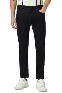 Peter England Men's Mid Rise Tapered Jeans
