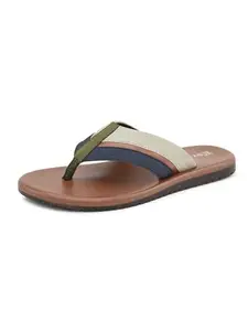 EL PASO Men's Tan Faux Leather Sandals Casual Slippers - 10 UK