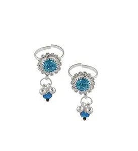Anuradha Art Jewellery Sky-Blue Colour Wonderful Trendy Toe Ring Bichudi for Women