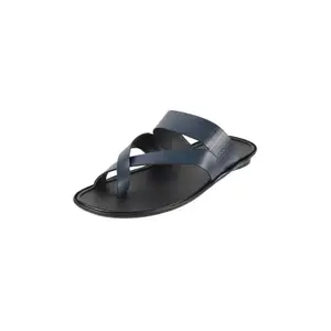 Metro Men Blue Faux Leather Slip-on Casual Chappal UK/7 EU/41 (16-961)