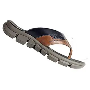 Pierre Cardin Men's Tan/Charcoal Leather Casual Sandal -(PC 1009 Tan/Charcoal)(7UK/India)(41EU)