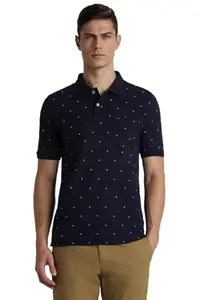 Peter England Men's Regular Fit Polo Shirt (PCKWSRGF638810_Navy