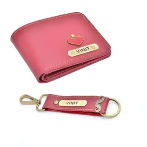 NAVYA ROYAL ART Leather Men's Wallet and Keychain Combo Pack for Gift/Combo Set - Red 3