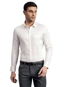 LOUIS STITCH Men's Cotton Slim Fit Off-White Shirt (ST-PR315-S1-CMSF-42-500)