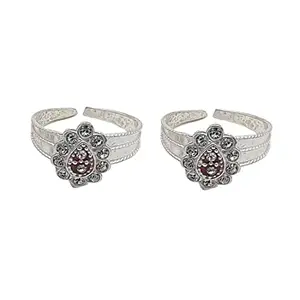 Sahiba Gems Silver Beautiful Comfortable And Simple Design Toe Ring | Beautiful Design | 2 Pieces Set
