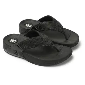 Carlton London Women Black Comfortable Embellished Ethnic Sandal with Platform Heels, Round Toe for for Casual and Outdoor Use (39)