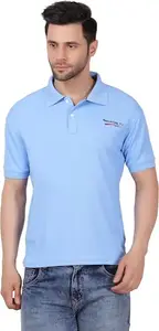 SIGNATURE FIT Men's Black Polo T-Shirt – Classic Collar Neck, Short Sleeves, Soft Polyester Fabric, Casual & Smart Wear for Daily Use (in, Alpha, M, Regular, Standard, Blue)