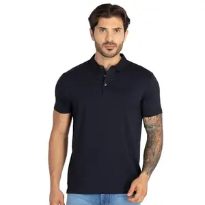 Status Quo Mens Solid Polo T-Shirt Navy