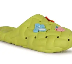 AADI Women's Parrot Green Anti Skid Stylish Comfortable Slides/Casual Flip Flop & Slippers/Sliders