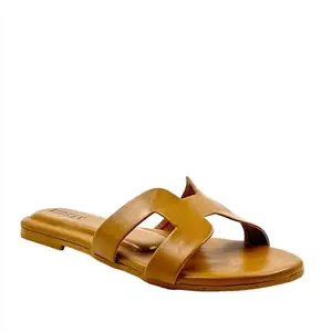 Vidvan Women Flat Slippe (Light Tan, 6)