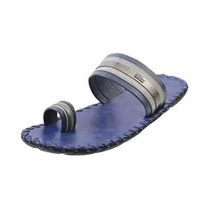 Mochi Mens Leather Blue Slippers (Size (6 UK (40 EU))
