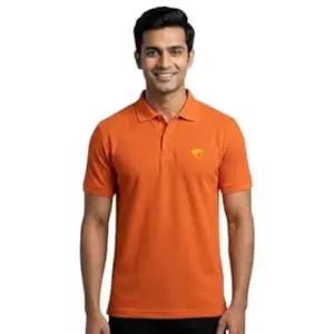 MEMAT Men's Cotton Rich Solid Polo Tshirt, Collar Tshirts, Half Sleeves, Plain-Regular Fit, 240GSM, for Casual, Office
