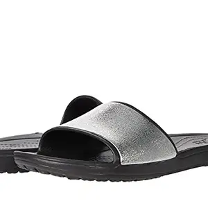 crocs Women's Flat Slide Sandal W (Sloane Black, 11 UK) - Set of 2 Pairs