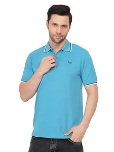 Tide & Sail Mens Polo T Shirt for Men Striped Polo Neck Tshirt for Men Classic Premium Solid Tee, Comfortable & Stylish Casual Wear