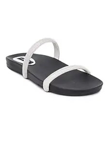 SHERRIF Women's Silver Flip-Flop (SF-4297-SILVER-41)