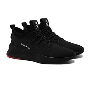 New Latest Affordable Range of Trendy Sports Running Shoes for Men's-(Black-BAZR-9273-9)