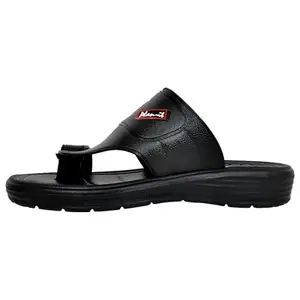 Rupani PVC Synthetic Men's Slippers – Comfortable, Lightweight & Durable Casual Footwear for Everyday Wear, Black, Size : 6