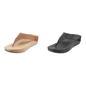 Mochi Womens Synthetic Tan Slippers (Size (7 UK (40 EU)) Womens Synthetic Black Slippers (Size (7 UK (40 EU))