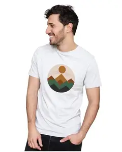 Men's & Women's Regular Fit T-Shirt Just Be Happy - Smile 100% Cotton Unise T-Shirt White|Female3XL(GEOMET30-White 3XL Men GoalRT,)