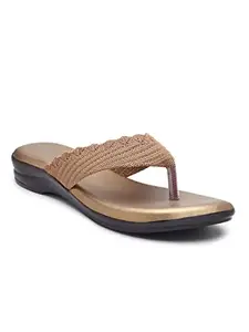AROOM Women and girls fashionable flats sandal (COPPER, numeric_9)