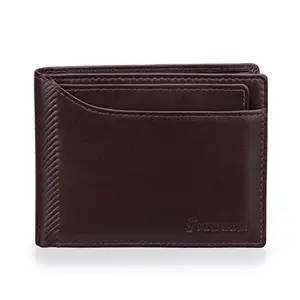 MAI SOLI Bifold Genuine Leather Men's Wallet with Removable Card Holder - Brown