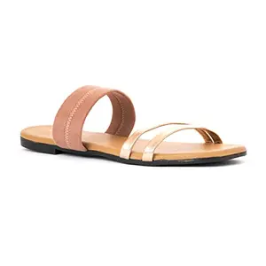 Khadim's Pink Flat Slip On Sandal for Women (Size - 4)