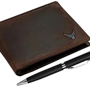 BUFFHIDE" RFID Protected Leather Pen&Wallet Combo for Men