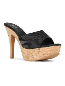 Inc.5 Womens Black Printed Toe Round Toe Stiletto Heel Sandals