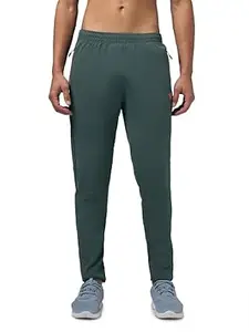 TECHNOSPORT Mens Polyester Slim Fit Activewear Track Pant with SPF50+ for Running, Workout Wear Antimicrobial & Quick Dry