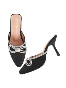 Shoetopia Women's Heeled Sandal-8 Kids UK (Girls-Alfa-Black)-EU41